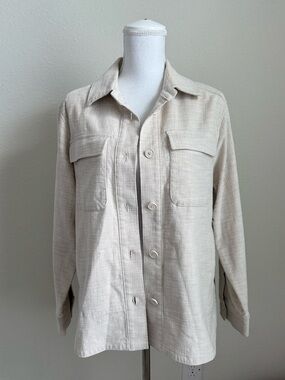 Banana Republic Beige Button-Front Utility Jacket
